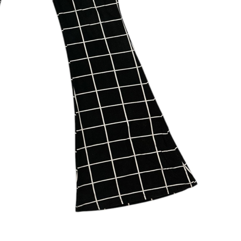 Plaid Print Flared Leg Pants - Picture 4 of 4
